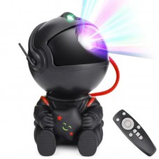 Лазерний нічник-проектор зоряного неба Космонавт чорний з USB та пультом