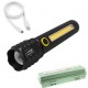 Ручной фонарь аккумуляторный 2в1 с USB, ZOOM и боковым светом, BL-C72-P50