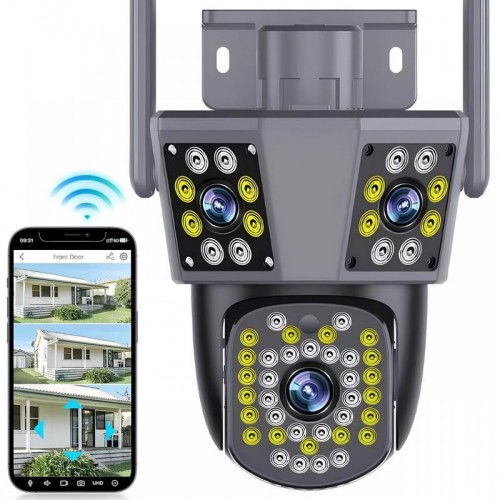 Вулична WIFI камера відеоспостереження 9MP, 6K, 3 об'єктиви