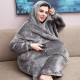 Плед жіноча толстовка з капюшоном (100х80см) HUGGLE HOODIE, Сірий