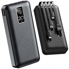 Повербанк 20000mAh + 4 перехідника, 2хUSB, KP-27