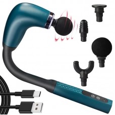 Перкусійний масажер для тіла + 4 насадки, від USB, Зелений