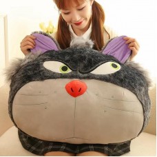 Мягкая игрушка-подушка Кот 60см серая из плюша