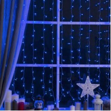 Гирлянда Штора от сети 2х1,5м, 192 LED, Синий