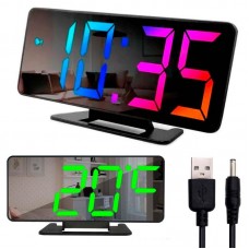 Електронний годинник з термометром, від USB, RGB, VST-888H