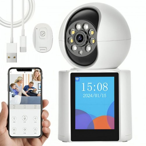 Поворотная камера видеонаблюдения + пульт, 3мп, WIFI, экран 2,8, V1-20C