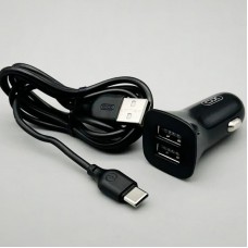 Автомобільний зарядний пристрій 12W XO TZ10 з 2 USB та Type-C портами