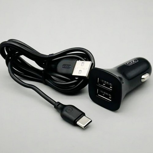 Автомобільний зарядний пристрій 12W, 2,4A, 2хUSB + Type-C, XO TZ10 Автомобільний зарядний пристрій 12W, 2,4A, 2хUSB + Type-C, XO TZ10
