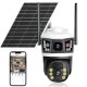 4G камера видеонаблюдения с солнечной панелью, 2MP+2MP