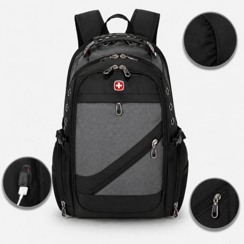 Рюкзак, швейцарский рюкзак, SwissGear 8810, туристический рюкзак, рюкзак для ноутбука Серый