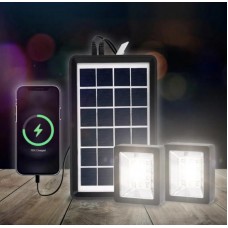 Портативна сонячна система EP-05 3в1 6v3w, Led лампи х2, powerbank
