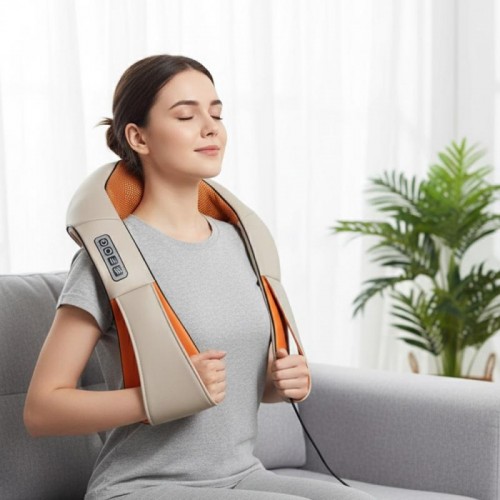Роликовий масажер для шиї та плечей з підігрівом, Massager of Neck Kneading