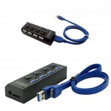 USB хаб 3.0 на 4 порти з вимикачами та LED підсвічуванням