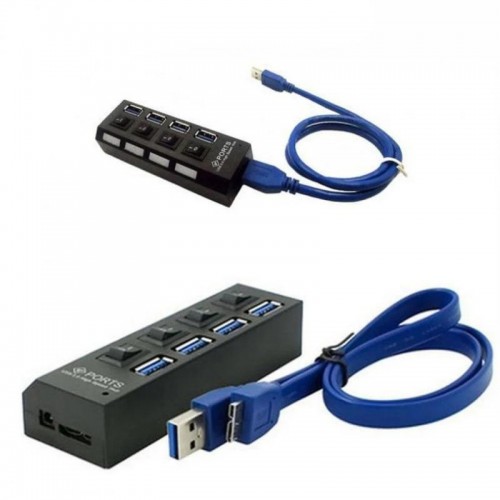 Розгалужувач USB Хаб на 4 порти, Чорний