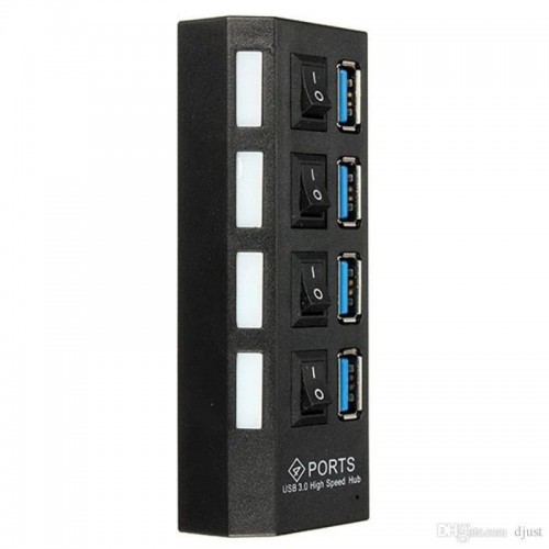 Розгалужувач USB Хаб на 4 порти, Чорний