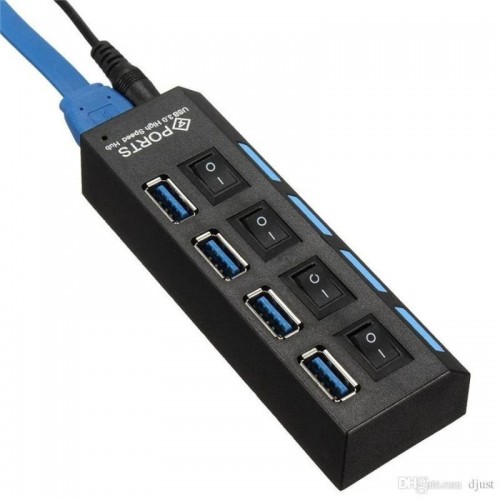 Розгалужувач USB Хаб на 4 порти, Чорний