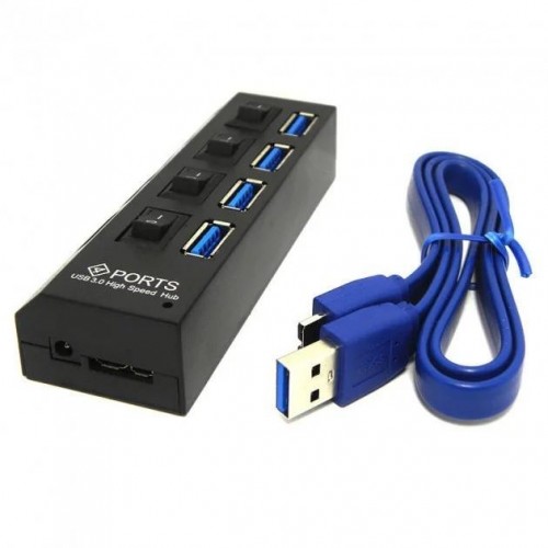 Розгалужувач USB Хаб на 4 порти, Чорний