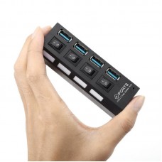 USB хаб 3.0 на 4 порти з вимикачами та LED підсвічуванням