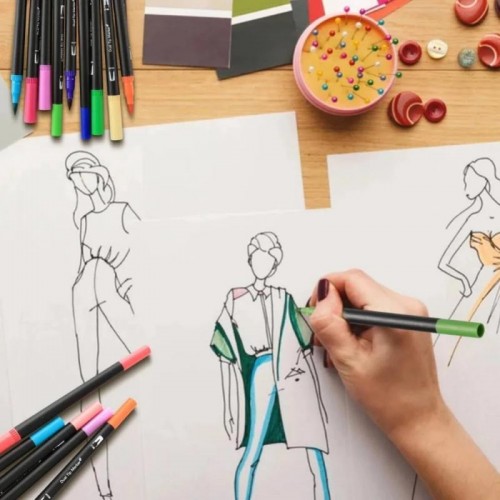 Акварельные маркеры двусторонние 80шт с сумкой, Color pencil