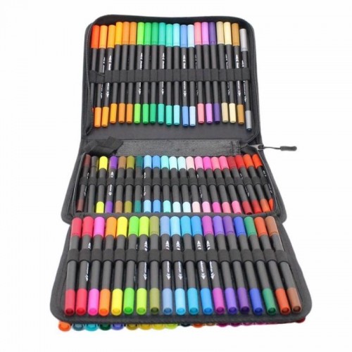 Акварельные маркеры двусторонние 80шт с сумкой, Color pencil