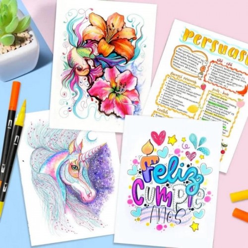 Акварельные маркеры двусторонние 80шт с сумкой, Color pencil