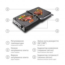 Електричний гриль контактний 3000Вт, BBQ BITEK BT-2687