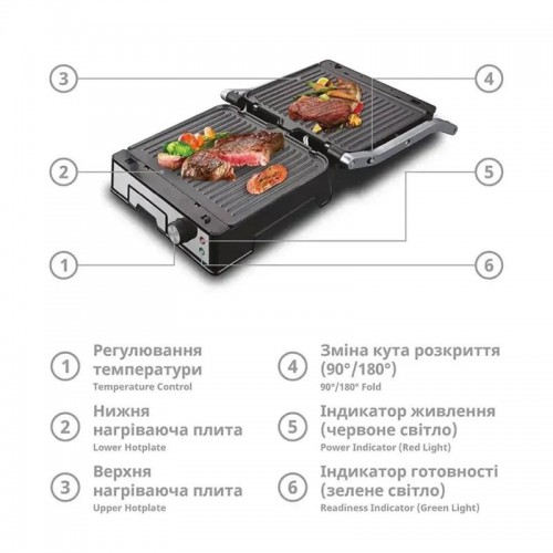 Електричний гриль контактний 3000Вт, BBQ BITEK BT-2687
