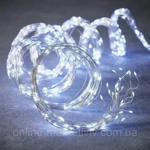 Гірлянда Кінський хвіст від мережі, 2,5 м, 20 ниток, 500 LED, Холодний білий Гірлянда Кінський хвіст від мережі, 2,5 м, 20 ниток, 500 LED, Холодний білий