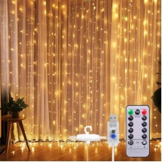 Гирлянда Штора, от USB, 3х2м, 200 LED, Теплый белый