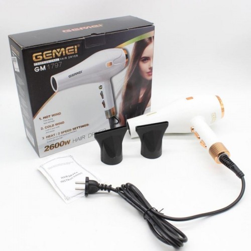 Фен для волосся 2600Вт, Gemei GM-1797 Фен для волосся 2600Вт, Gemei GM-1797