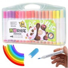 Акрилові маркери для малювання 36 шт в кейсі Water color pen 655