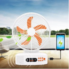 Акумуляторний вентилятор з сонячною панеллю, Bluetooth і радіо 10Вт