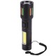 Ручной фонарь аккумуляторный XPE+COB, 8800мАч, 5 режимов, BL 612