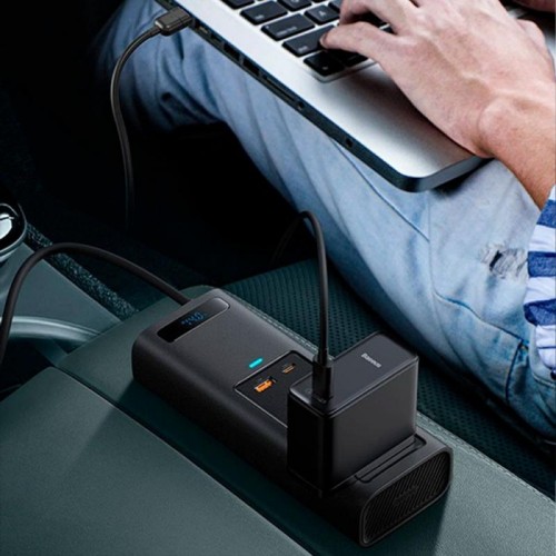 Автомобільний інвертор 150W, 2x220,1xUSB,1x-Type-c, BASEUS CRNBQ-A01 Автомобільний інвертор 150W, 2x220,1xUSB,1x-Type-c, BASEUS CRNBQ-A01