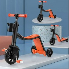 Дитячий самокат Беговел велосипед Scooter 3 в 1, Помаранчевий