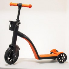 Дитячий самокат Беговел велосипед Scooter 3 в 1, Помаранчевий