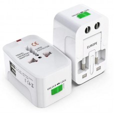 Універсальний перехідник для розеток EU-US-UK-CN-JP-IN з USB - купити за найкращою ціною