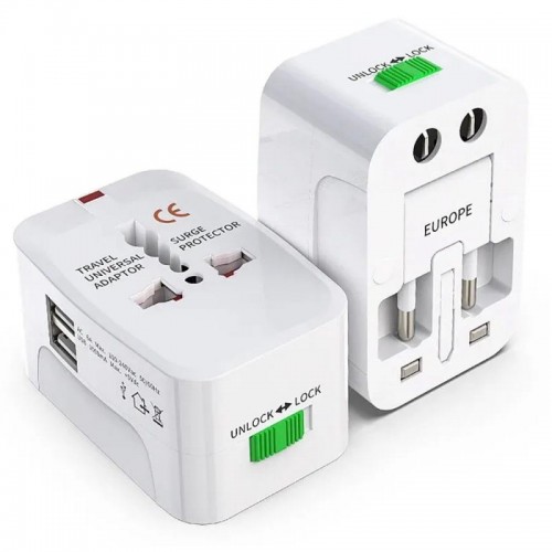 Универсальник переходник для розеток (EU-US-UK-CN-JP-IN), с USB