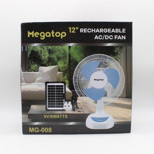 Портативний вентилятор із сонячною панеллю + 2 лампи Megatop MG008 Портативний вентилятор із сонячною панеллю + 2 лампи Megatop MG008