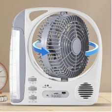Акумуляторний вентилятор із сонячною панеллю та ліхтариком, Bluetooth, 5800мАч