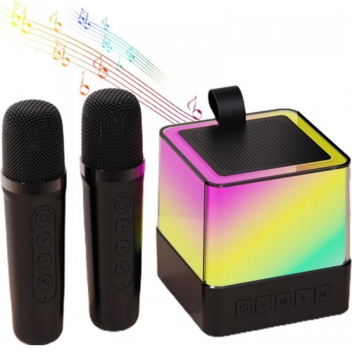 Караоке колонка з 2 мікрофонами Bluetooth, K18, Чорний
