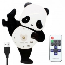 Настенные часы с подсветкой Панда — LED светящиеся часы от USB и батарейки