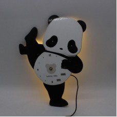 Настенные часы с подсветкой Панда — LED светящиеся часы от USB и батарейки