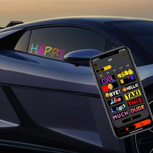 Світлодіодна LED панель для авто (17,3х7см), з Bluetooth, від USB