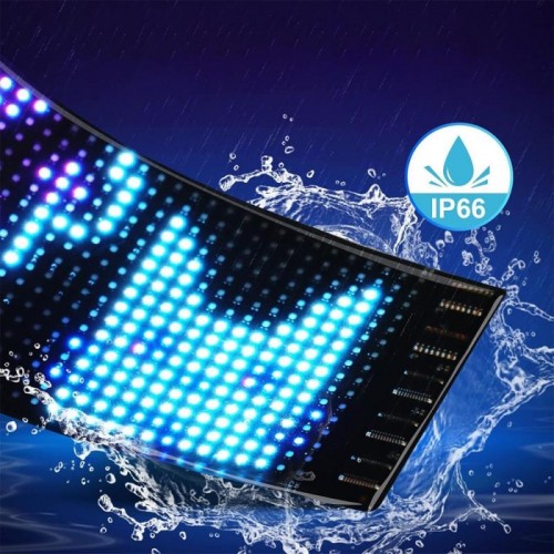 Світлодіодна LED панель для авто (17,3х7см), з Bluetooth, від USB