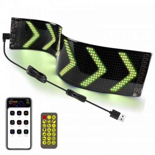 Гнучка LED панель для авто з Bluetooth (37,4 х9, 2см), від USB