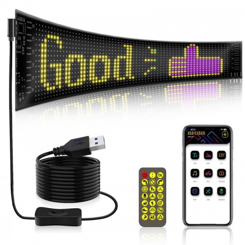 Гнучка LED панель для авто з Bluetooth (37,4 х9, 2см), від USB Гнучка LED панель для авто з Bluetooth (37,4 х9, 2см), від USB
