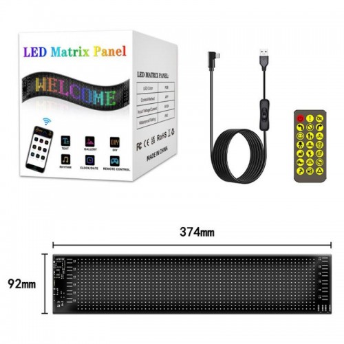 Гнучка LED панель для авто з Bluetooth (37,4 х9, 2см), від USB Гнучка LED панель для авто з Bluetooth (37,4 х9, 2см), від USB