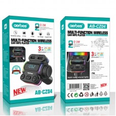 Автомобільний FM модулятор з дисплеєм, Bluetooth, Aerbes AB-CZ04