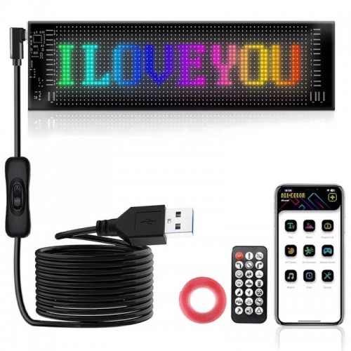 Гнучкий LED екран з Bluetooth та пультом, 34.8х10.2см